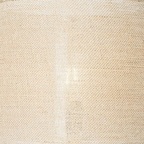 Lampada da terra rurale in legno con paralume in lino naturale 32 cm - Mels