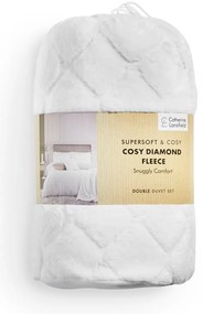 Set copripiumino e federa bianco in micropile per letto matrimoniale e per letto esteso 230x220 cm Cosy Diamond – Catherine Lansfield