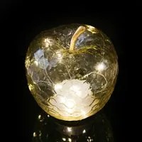 Lampada led Mela giallo senza fili in vetro