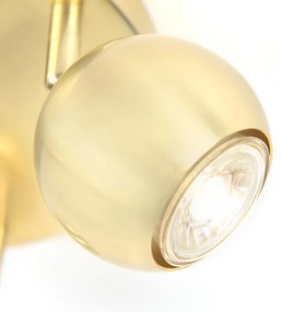 Faretto rotondo retrò in ottone con placca a soffitto 3 luci - Gissi