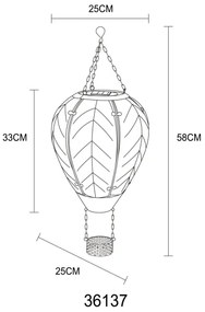Globo 36137 - LED Decorazione solare a ciondolo 24xLED/0,2W/3V IP44 mongolfiera