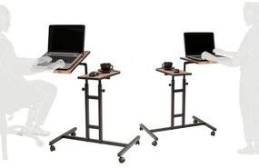 Tavolo regolabile GLEN 87x67 cm marrone/nero