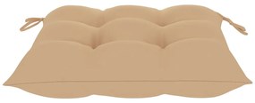 Sedie da giardino con cuscini beige 4 pz legno massello di teak