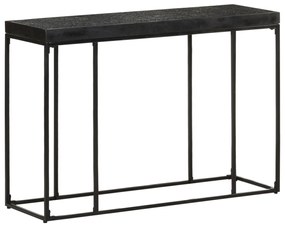 Tavolo Consolle Nero 110x35x76 Cm Massello Di Acacia E Mango /