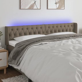 Testiera A Led Tortora 183x16x78/88 Cm İn Tessuto /