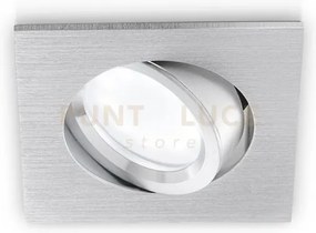 Gfa050- faretto quadrato in alluminio orietabile colore alluminio s...