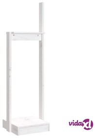 vidaXL Portalegna Bianco 33,5x30x110 cm in Legno Massello di Pino