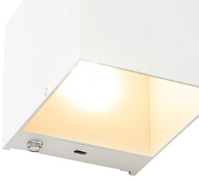 Lampada da parete bianca con LED e touch dimmer ricaricabile - Joris