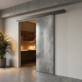Porta scorrevole destra Graffi in vetro multicolore, L 88 x H 215 cm, con binario Meli
