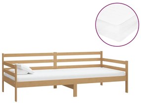 Divano Letto con Materasso 90x200 cm Miele in Legno di Pino