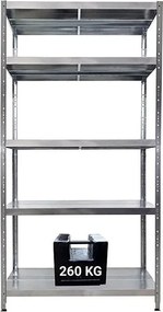 Scaffale in Metallo 5 Ripiani 100x40x195 cm Maciste Zincato...