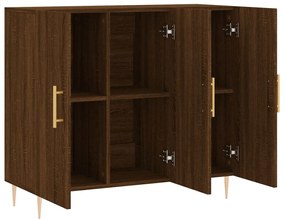 Credenza rovere marrone 90x34x80 cm in legno multistrato