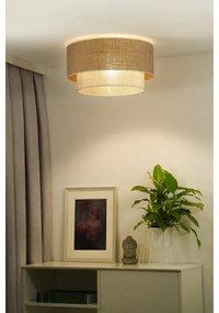 Duolla - Plafoniera YUTE BOHO 1xE27/15W/230V diametro 45 cm marrone/color crema