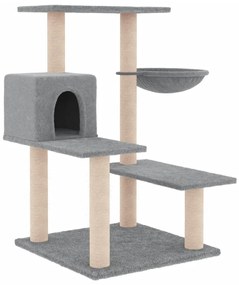 Albero per gatti con tiragraffi in sisal grigio chiaro 82,5 cm