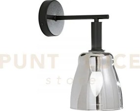 Applique a parete weizen vetro cromo struttura nera 1 luce attacco ...