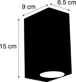 Set di 3 Lampade da Parete Smart Nere a 2 Luci IP44 - Baleno