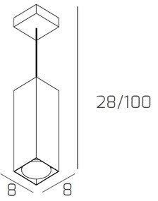 Sospensione Moderna Area Metallo Bianco Metallo 1 Luce Gx53 25Cm