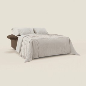 Violetta divano letto materasso H18 cm - poggiatesta reclinabili e braccioli mobili in tessuto impermeabile T13 marrone
