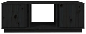 Tavolino da salotto nero 110x50x40 cm legno massello di pino