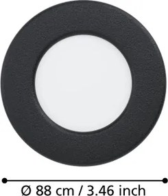 Eglo 901385 - Set 3x faretto da incasso FUEVA LED/3,7W/230V Ø 8,8 cm nero