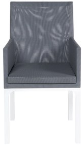 Set di 8 sedie tessuto grigio scuro e bianco BACOLI Beliani