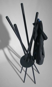 Appendiabiti da Terra 172x53x48 cm in Legno Nero...