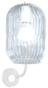 Applique bianco 1 luce vetro blu 1181bi-at-bl