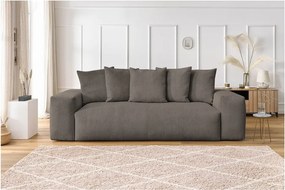 Divano grigio/marrone con rivestimento in velluto a coste 280 cm Voltaire – Bobochic Paris