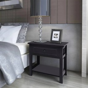 Comodini 2 Pz İn Legno Neri /