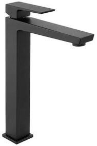 Miscelatore lavabo alto nero opaco con piletta clic clac Kubo