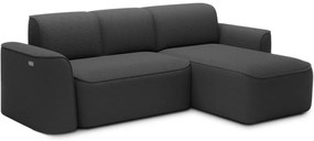 Divano angolare color antracite (con penisola a destra/con chaise lounge) e rivestimento in bouclé Ume – ELTAP