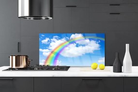 Pannello cucina paraschizzi Arcobaleno Cielo Nuvole Natura 100x50 cm