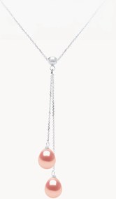 Collana in oro bianco fatta a mano con perle You & Me