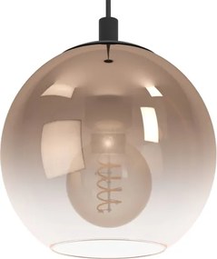 Eglo 901925 - Lampadario a cavo ARISCANI 3xE27/60W/230V nero/beige/fumé
