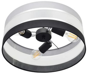 Lampadario a sospensione con supporto rigido HELEN 3xE27/15W/230V nero/grigio/cromo lucido