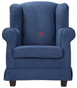 Poltrona imbottita BERGERE in tessuto sfoderabile Blu