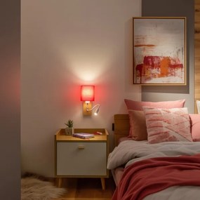 Brilagi - Applique a LED NUBILA WOOD 1xE27/25W/230V + LED/3W quercia/rosa