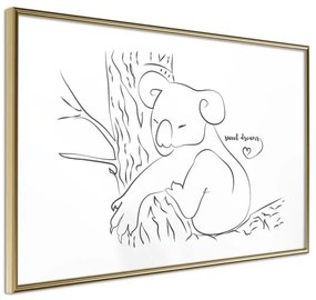 Poster  Resting Koala  Cornice Quadri Cornice d'oro, Larghezza x Altezza Home decor 30x20