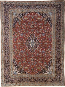 Kashan Tappeto 340 x 260 Rosso (Iran) Annodato A Mano