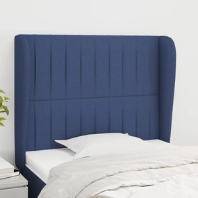 Testiera Ad Orecchio Blu 103x23x118/128 Cm İn Tessuto /
