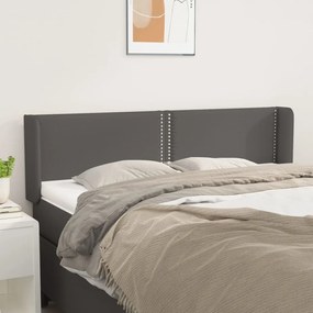 Testiera Ad Orecchio Grigio 147x16x78/88 Cm İn Similpelle /