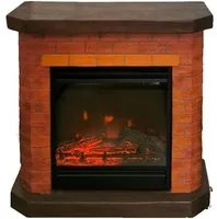 Camino Elettrico da Pavimento 66x65x28 cm Effetto Fiamma 1800W Vannini Bricchetto