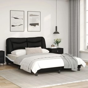 Giroletto con luce led nero e bianco 140x200 cm in similpelle