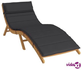 vidaXL Cuscino per Lettino Nero 180x60x3 cm in Tessuto Oxford