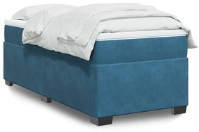 Giroletto A Molle Con Materasso Blu Scuro 100x200 Cm İn Velluto /
