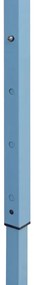 Gazebo Professionale Pieghevole con 4 Pareti 3x4 m Acciaio Blu