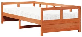 Dormeuse con materasso marrone 90x200 cm legno massello di pino