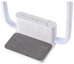 Immax 08994L - Lampada da tavolo LED dimmerabile con sveglia e di ricarica 18W/230V bianco