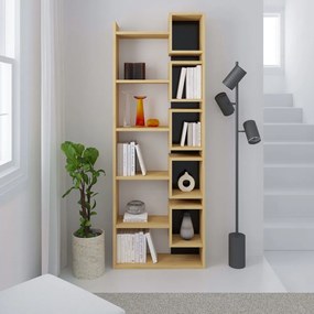 Libreria in rovere decorato in nero e naturale 60x168,5 cm Eladi - Marckeric