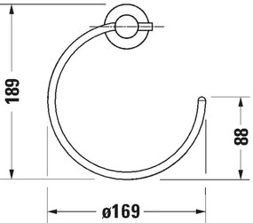 Duravit 99214600 - Porta asciugamani da parete D-CODE nero opaco
